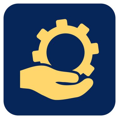 Hizmet düz kare vektör simgesi