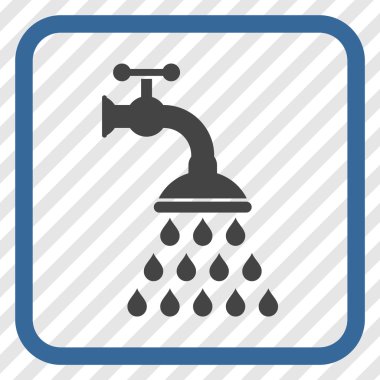 Duş musluk vektör simgesi bir çerçeve içinde