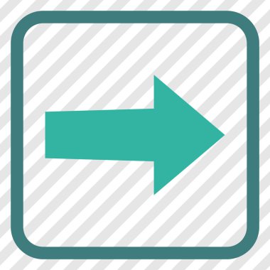 Ok sağ vektör simgesi bir çerçeve içinde