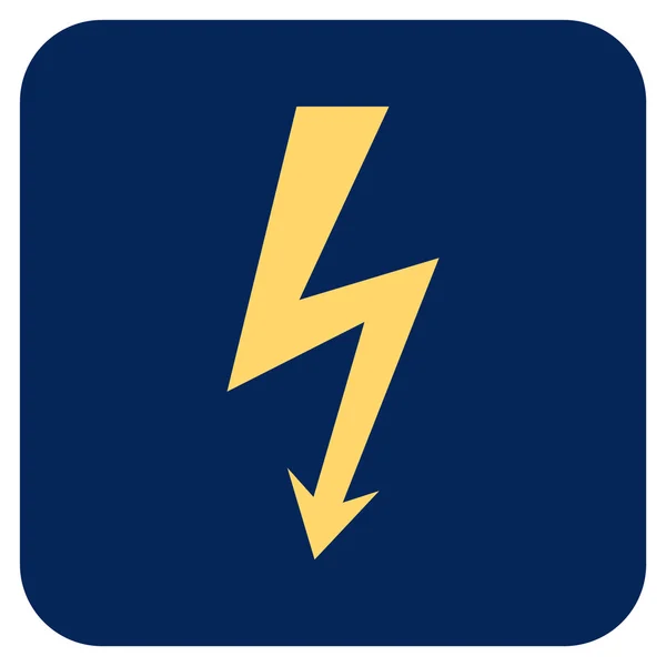 High Voltage Flat Squared Vector Icon — Stock Vector