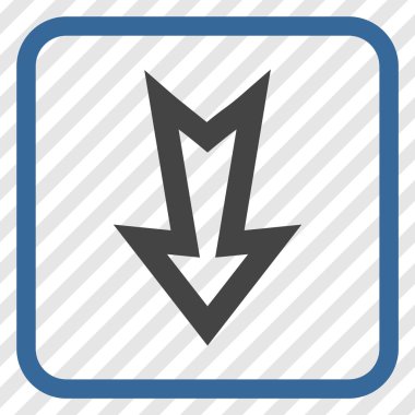 Vektör simgesi bir çerçeve içinde aşağı ok