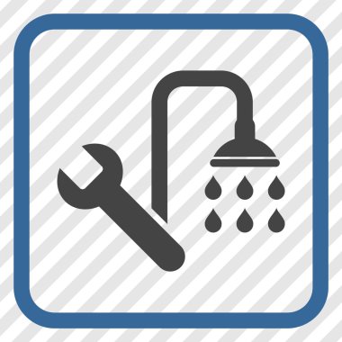 Sıhhi tesisat vektör simgesi bir çerçeve içinde