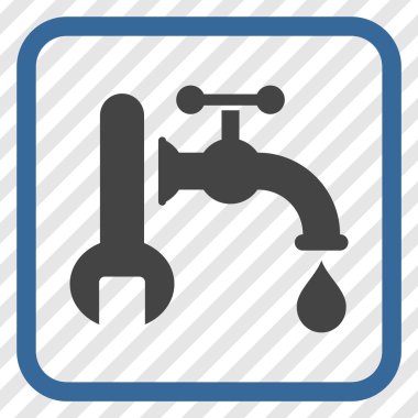 Sıhhi tesisat vektör simgesi bir çerçeve içinde