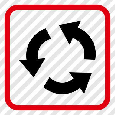 Geri dönüşüm vektör simgesi bir çerçeve içinde