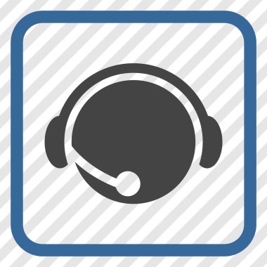 Çağrı Merkezi operatörü vektör simgesi bir çerçeve içinde