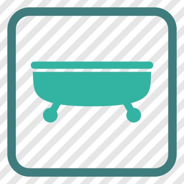 Küvet vektör simgesi bir çerçeve içinde