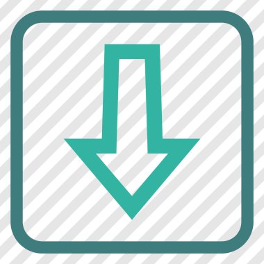 Vektör simgesi bir çerçeve içinde aşağı ok