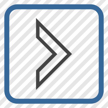 Ok ucu doğru vektör simgesi bir çerçeve içinde