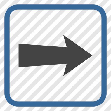 Ok sağ vektör simgesi bir çerçeve içinde