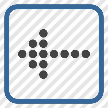 Noktalı ok sol vektör simgesi bir çerçeve içinde