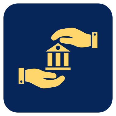 Vektör simge banka hizmet düz kare