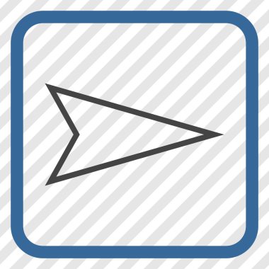 İşaretçi doğru vektör simgesi bir çerçeve içinde