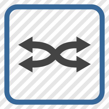 Shuffle okları yatay vektör simgesi bir çerçeve içinde