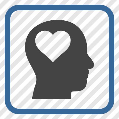 Sevgili baş bir çerçeve içinde simge vektör