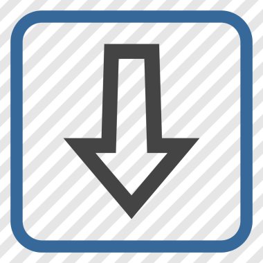 Vektör simgesi bir çerçeve içinde aşağı ok