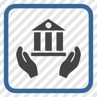 Banka hizmet vektör simgesi bir çerçeve içinde