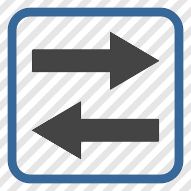 Yatay Çevir ok simge bir çerçeve içinde vektör