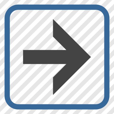 Ok sağ vektör simgesi bir çerçeve içinde