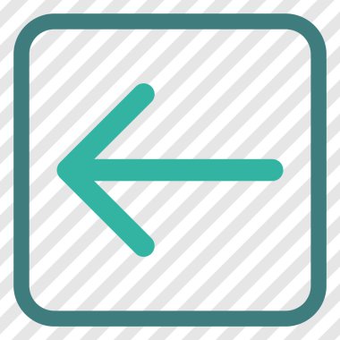 Ok sol vektör simgesi bir çerçeve içinde