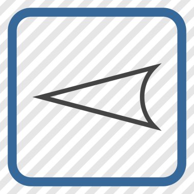 Ok ucu sol vektör simgesi bir çerçeve içinde