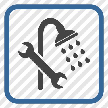 Duş sıhhi tesisat vektör simgesi bir çerçeve içinde