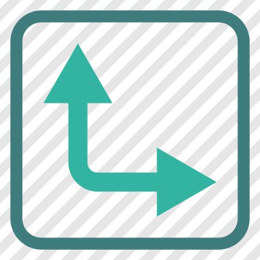 Vektör simgesi bir çerçeve içinde yukarı doğru çatallanma ok