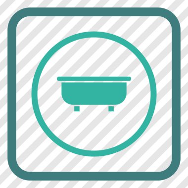 Küvet vektör simgesi bir çerçeve içinde