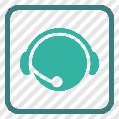 Çağrı Merkezi operatörü vektör simgesi bir çerçeve içinde