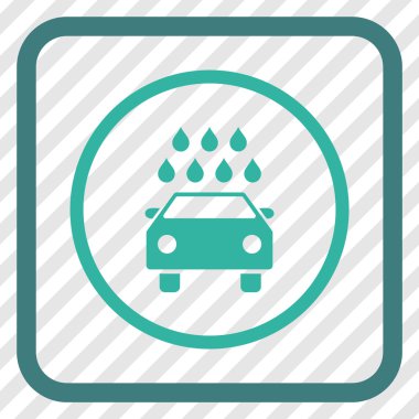 Araba duş vektör simgesi bir çerçeve içinde