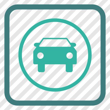 Araba vektör simgesi bir çerçeve içinde