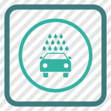 Oto yıkama vektör simgesi bir çerçeve içinde