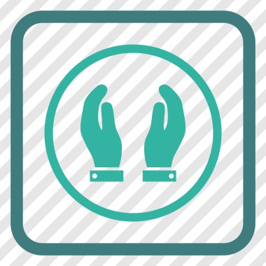 Bakım el vektör simgesi bir çerçeve içinde