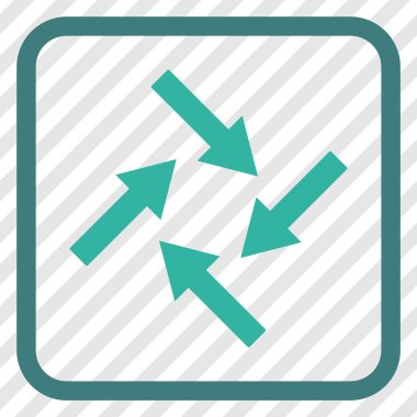 Merkezcil oklar bir çerçeve içinde simge vektör