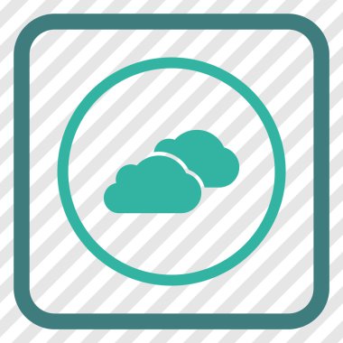 Bulutlar vektör simgesi bir çerçeve içinde