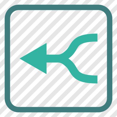 Ok sol vektör simgesi bir çerçeve içinde birleştirmek