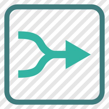 Ok sağ vektör simgesi bir çerçeve içinde birleştirmek