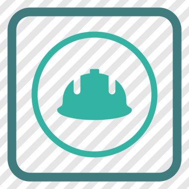 İnşaat kask vektör simgesi bir çerçeve içinde