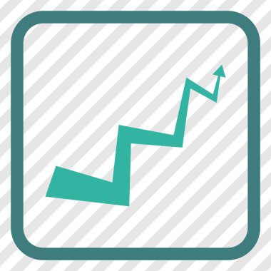 Eğri ok vektör simgesi bir çerçeve içinde