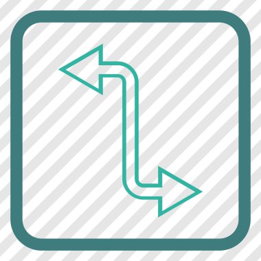 Eğri Exchange ok vektör simgesi bir çerçeve içinde