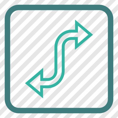 Eğri Exchange ok vektör simgesi bir çerçeve içinde