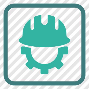 Geliştirme işçisi vektör simgesi bir çerçeve içinde