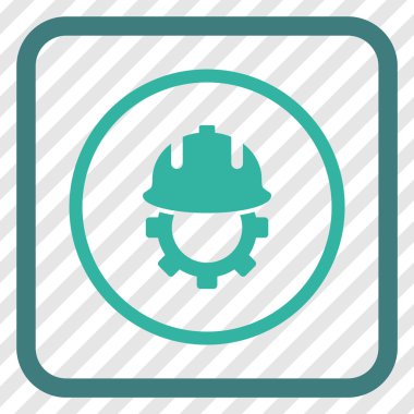 Geliştirme kask vektör simgesi bir çerçeve içinde