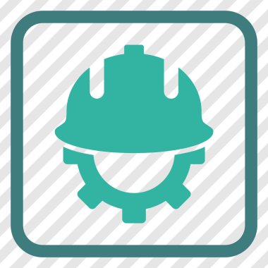 Geliştirme kask vektör simgesi bir çerçeve içinde