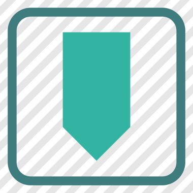 Vektör simgesi bir çerçeve içinde aşağı yön