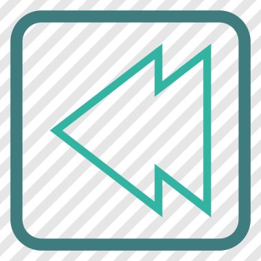 Yön sol vektör simgesi bir çerçeve içinde