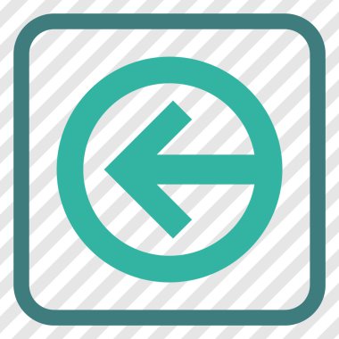 Yön sol vektör simgesi bir çerçeve içinde