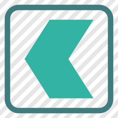 Yön sol vektör simgesi bir çerçeve içinde