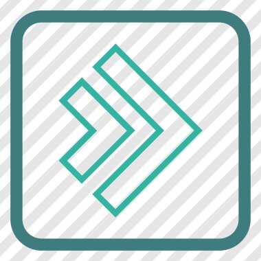 Yöne doğru vektör simgesi bir çerçeve içinde