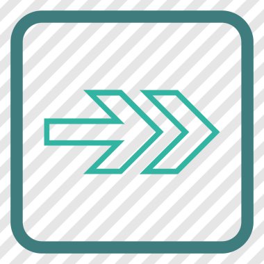 Yöne doğru vektör simgesi bir çerçeve içinde