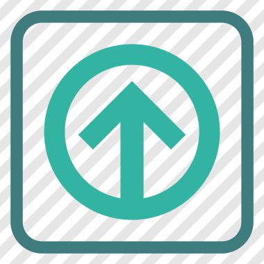 Yön yukarı vektör simgesi bir çerçeve içinde